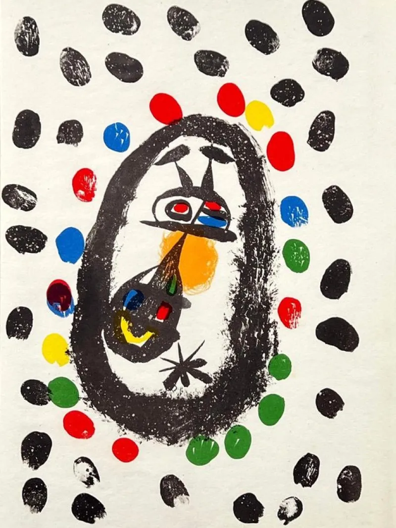 New Pamono Joan Miró, Drawings and Lithographs from Papeles De Son Armadans, 1959, Lithograph