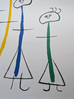 Pamono Joan Miro, Surreal Family with Star, Signed Lithograph in Colors><noscript><img width=