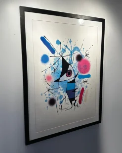 New Pamono Joan Miro, The Singing Fish, Miro Institute Spain, 1960s, Large Lithograph