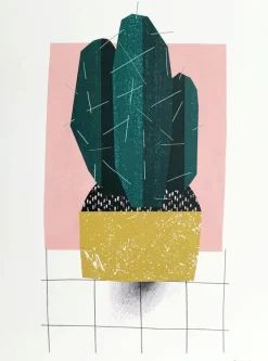 Online Pamono Joanna Gebal, Cactus, 2019, Digital Print & Screen Print & Paper