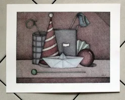 Discount Pamono Joanna Wiszniewska Domańska, Still Life with a Paper Boat, 1999, Etching