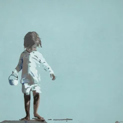 Pamono Joanna Woyda, The Beach: Wearing White, 2024, Acrylic on Canvas> Minimalist