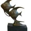 Outlet Pamono Johann Coenraad Altdorf, Art Deco Sunfish, 1920s, Bronze with Marble Base