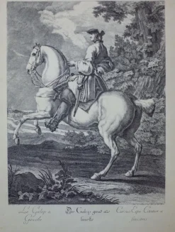 Pamono Johann Elias Ridinger, Figure on Horseback, 19th Century, Copperplate Engraving> Classical