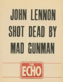 Sale Pamono John Lennon Assassination Headline Poster, 1980