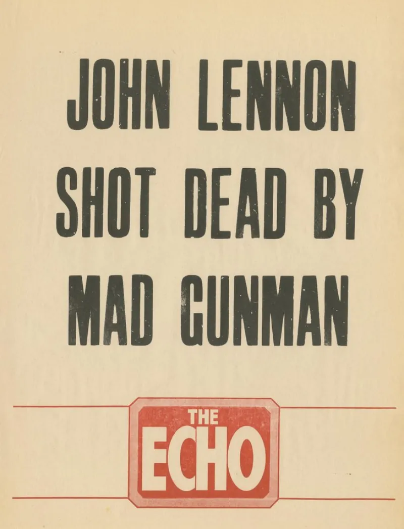 Sale Pamono John Lennon Assassination Headline Poster, 1980