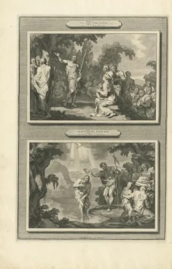 Pamono John the Baptist & Baptism of Christ Engraving, 1700, Paper> Prints & Multiples