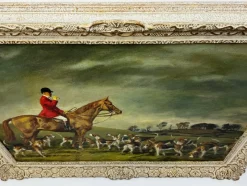 Pamono John Theodore Kenney, Red Coat Huntsman wwith Hound Dogs, 1957, Oil Painting, Framed><noscript><img width=