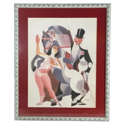 New Pamono José Sobral Almada Negreiros, Composition, Print, 1930s, Framed