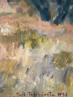 Pamono Jose Fabri-Conti, Farmer and Horses, Oil on Canvas, 1953> Impressionist