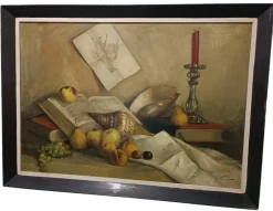 Pamono Jose Martorell Puigdomenech, Castilian Still Life, 19th Century, Oil on Canvas, Framed> Old Masters