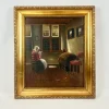 Online Pamono Josef Baüm after Pieter Janssens Elinga, Reading Woman, Oil on Canvas, 1944, Framed