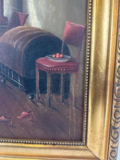 Online Pamono Josef Baüm after Pieter Janssens Elinga, Reading Woman, Oil on Canvas, 1944, Framed