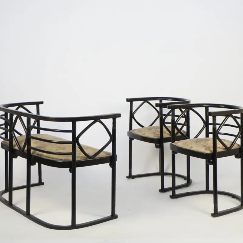 Sale Pamono Josef Hoffmann Bat Sofa and Chairs by Josef Hoffmann for Jacob & Josef Kohn, 1905, Set of 3