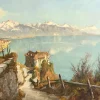 Pamono Joseph G. Muller, Castle View, Oil on Canvas> Classical