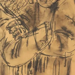 Pamono Joseph Migneco, Figures, Watercolor, Framed><noscript><img width=