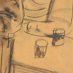 Pamono Joseph Migneco, Figures, Watercolor, Framed><noscript><img width=