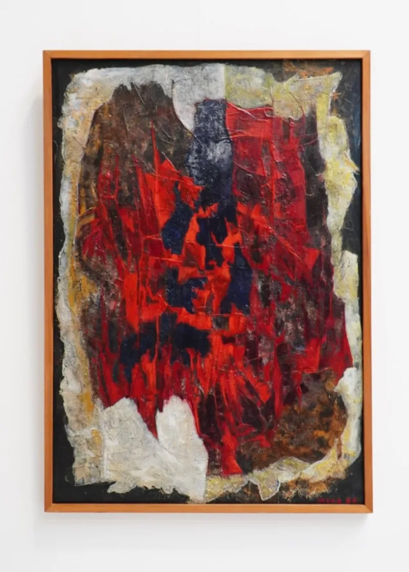 Pamono Jozef Mees, Large Abstract Composition, Oil on Board, Belgium, 1966> Mid-Century