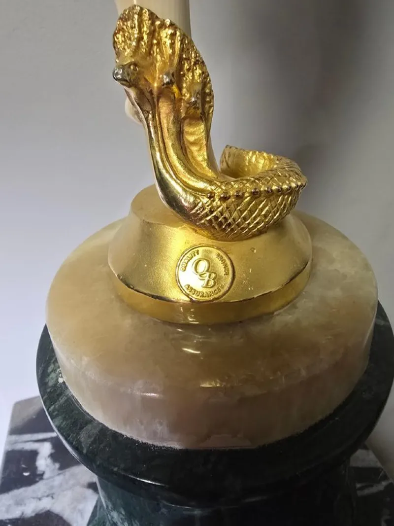 Pamono J.R. Colinet, Chryselephantine Style Sculpture, 1930, Gilt Bronze on Marble Base> Art Deco