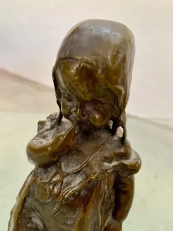 Pamono Juan Clara, Girl on a Chair, 1920s-1940s, Bronze><noscript><img width=