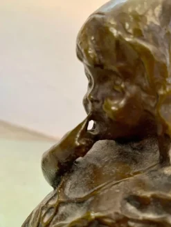 Pamono Juan Clara, Girl on a Chair, 1920s-1940s, Bronze><noscript><img width=