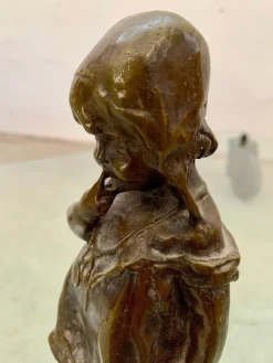 Pamono Juan Clara, Girl on a Chair, 1920s-1940s, Bronze><noscript><img width=