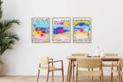 Pamono Juanjo Sáez, Bubbles Between Clouds Triptych, 2025, Mixed Media on Paper> Work On Paper