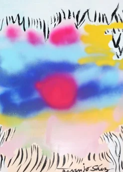 Pamono Juanjo Sáez, Bubbles Between Clouds Triptych, 2025, Mixed Media on Paper><noscript><img width=
