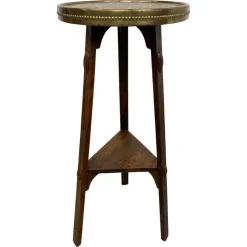 Pamono Jugendstil Side Table with Brass Top attributed to Joseph Maria Olbrich, 1890s> Wall Lights & Sconces