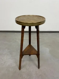 Pamono Jugendstil Side Table with Brass Top attributed to Joseph Maria Olbrich, 1890s><noscript><img width=