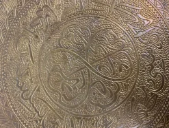 Pamono Jugendstil Side Table with Brass Top attributed to Joseph Maria Olbrich, 1890s><noscript><img width=