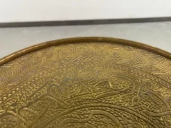 Pamono Jugendstil Side Table with Brass Top attributed to Joseph Maria Olbrich, 1890s><noscript><img width=