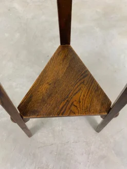 Pamono Jugendstil Side Table with Brass Top attributed to Joseph Maria Olbrich, 1890s><noscript><img width=