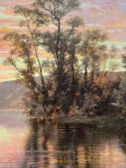 Discount Pamono Jules Jequier, Sunset, Oil on Canvas