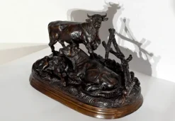 Sale Pamono Jules Moigniez, Cows, Early 20th Century, Bronze