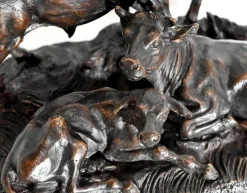 Sale Pamono Jules Moigniez, Cows, Early 20th Century, Bronze