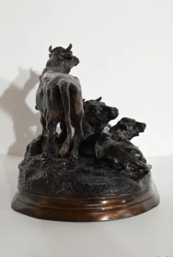 Sale Pamono Jules Moigniez, Cows, Early 20th Century, Bronze