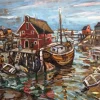 Pamono Julius Seyler, Casa al Mare, Oil on Cardboard> Impressionist