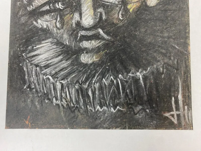 New Pamono Juraj Huliak, Crying Clown with a Collar, 2023, Pastel on Paper