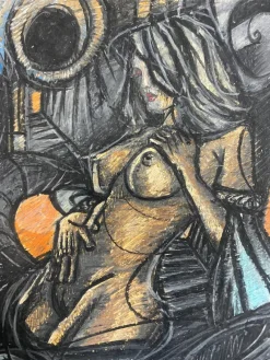 New Pamono Juraj Huliak, Nude Lady, 2020, Pastel on Paper