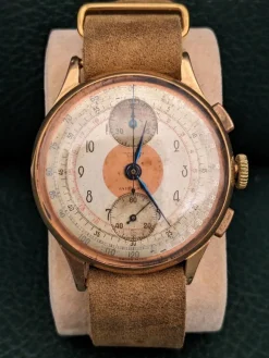 Pamono 18k Gold Chronograph Watch, 1950s