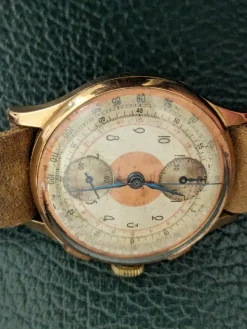 Pamono 18k Gold Chronograph Watch, 1950s