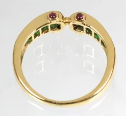 Clearance Pamono 18K Gold, Sapphire, Emerald & Diamond Ring, 1990s