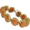 Pamono 18k Yellow Gold Clamper Bracelet with Oval Shape Orange Corals> Bracelets