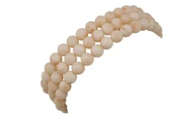 Hot Pamono 18k Yellow Gold Closure Link Bracelet with Pink Coral Spheres