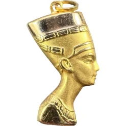 Best Pamono 18k Yellow Gold Egyptian Nefertiti Bust Charm Pendant, 1950s