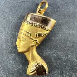 Best Pamono 18k Yellow Gold Egyptian Nefertiti Bust Charm Pendant, 1950s