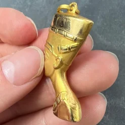 Best Pamono 18k Yellow Gold Egyptian Nefertiti Bust Charm Pendant, 1950s