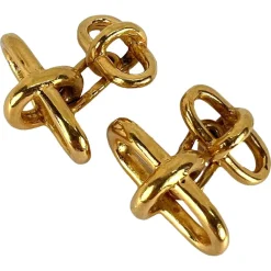 Clearance Pamono 18k Yellow Gold Marine Chain Link Cufflinks, 1960s, Set of 2