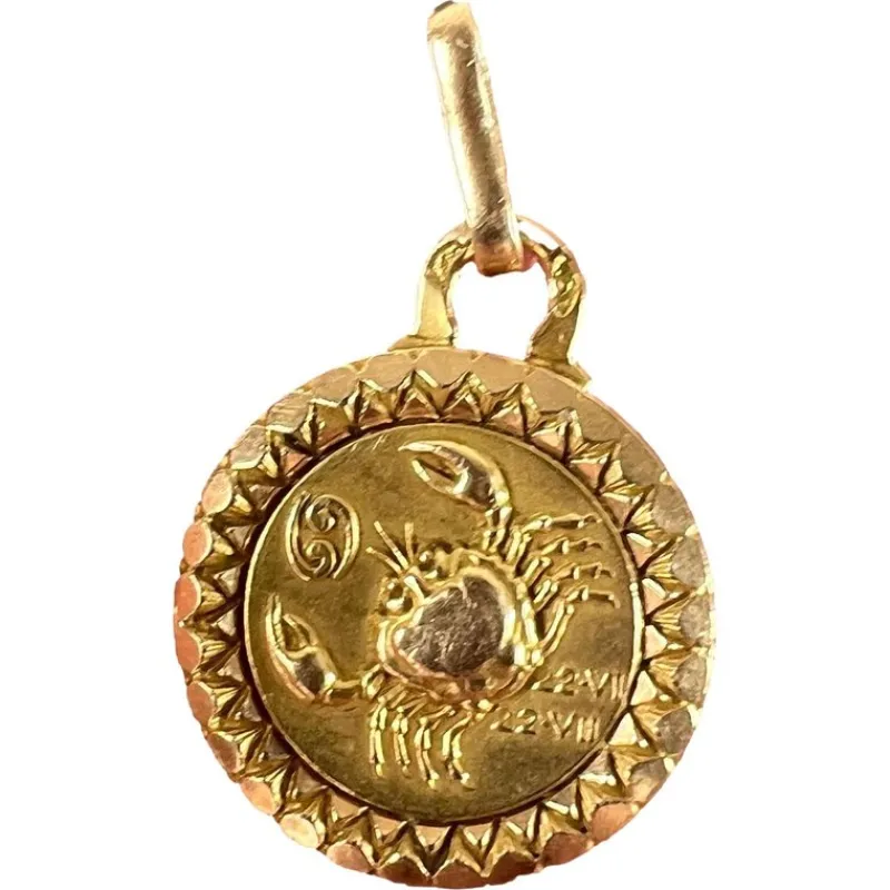 New Pamono 18k Yellow Gold Perroud Charm Pendant, 1950s